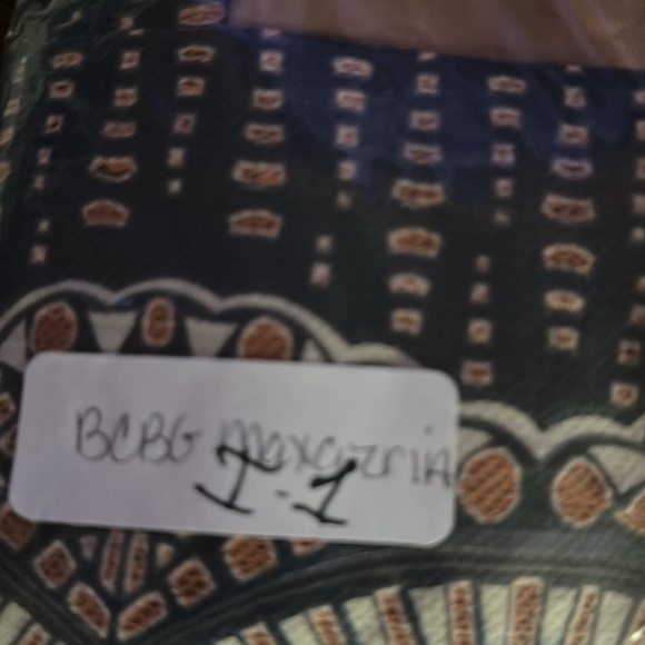 BCBG MAXAZRIA Alina woman cotton 70's bohemian hippie mini blue shift dress L - Picture 14 of 14